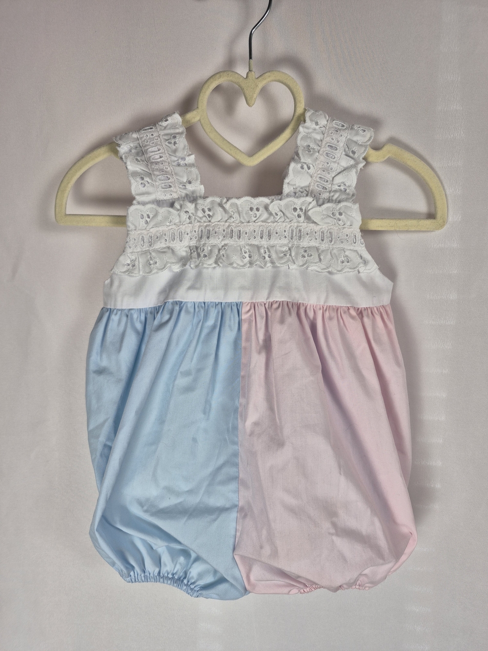 The Beaufort Bonnet Company Blue and Pink Eyelet Babs Bubble One-Piece